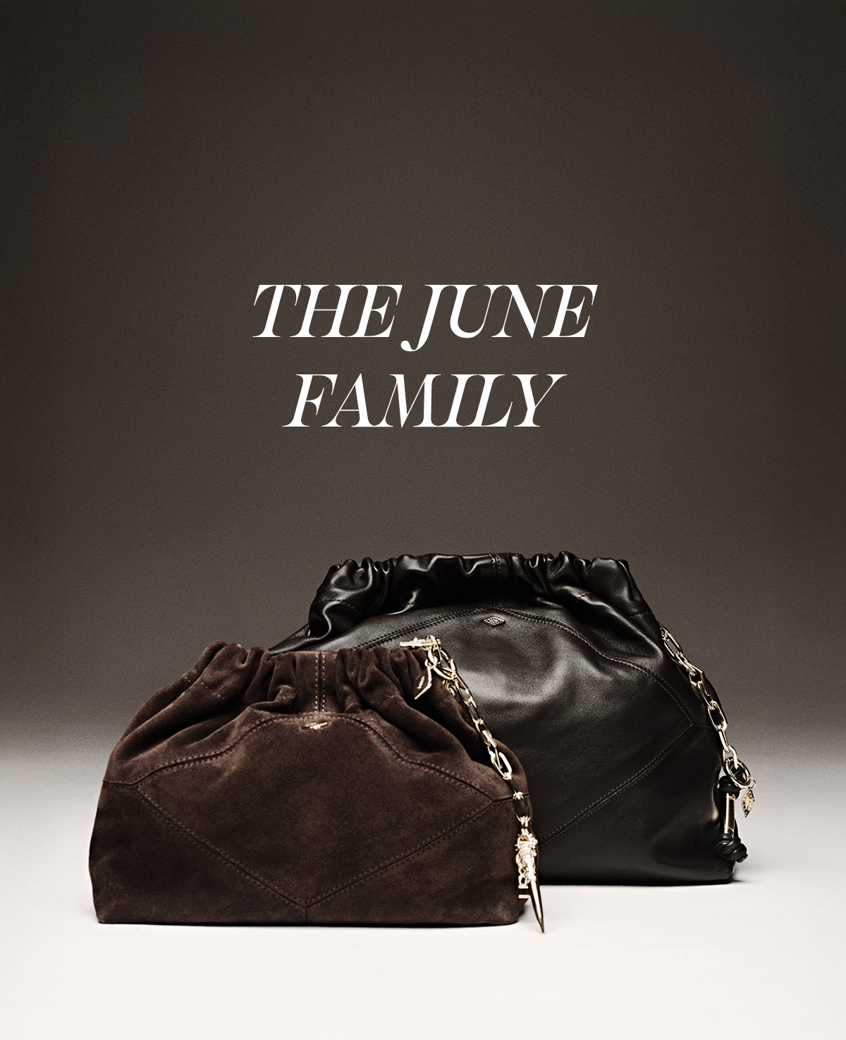Two iconic june tote bag and "the june family" logo